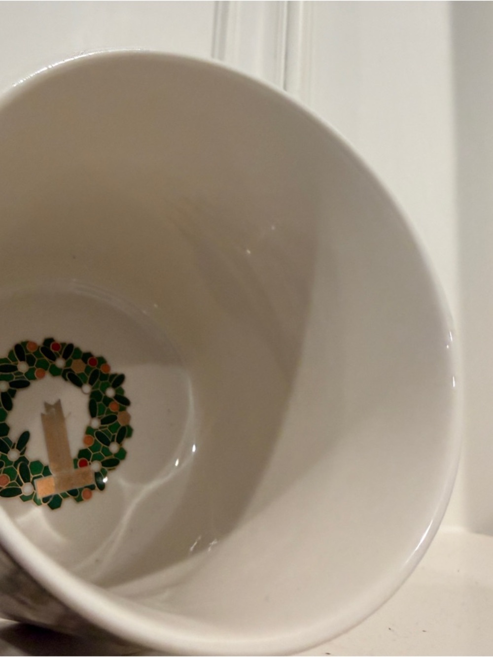 Anthropologie Cup of Cheer Monogram A Christmas Mug Honeycomb Gold Initial - Picture 6 of 6